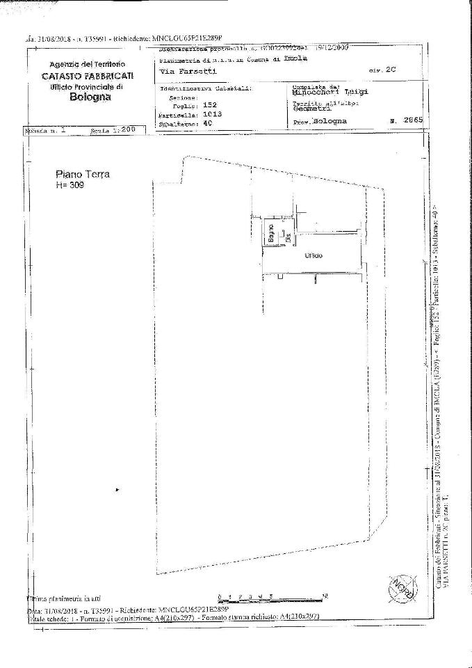 Ufficio in Via Farsetti - Adiacente Piazza Matteotti 2/C, Imola, {3} - Planimetria 1