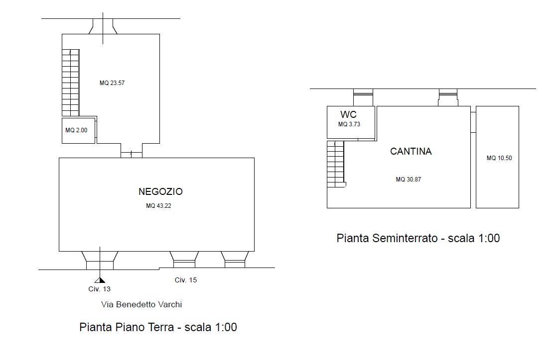 Negozio in Via Benedetto Varchi 13/15, Roma, {3} - Planimetria 1