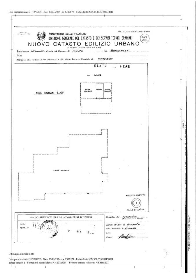 Appartamento in Via Bondenese 282, Cento - Planimetria 1