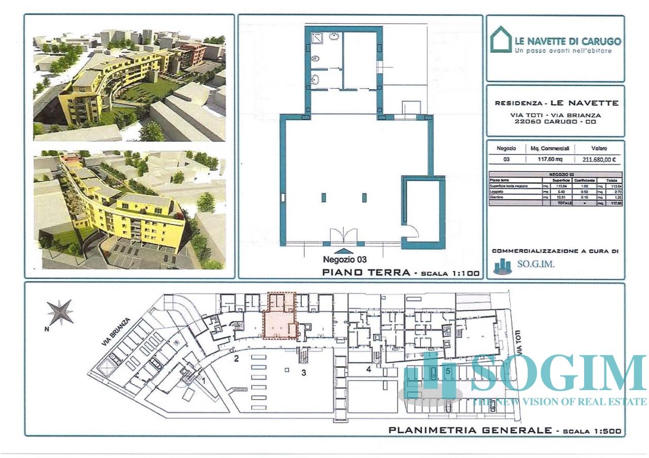 Negozio in Via Toti, Carugo, {3} - Planimetria 1