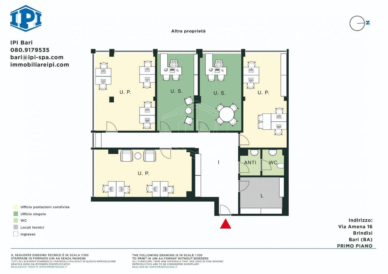 Ufficio in Via Amena 16, Brindisi, {3} - Planimetria 1