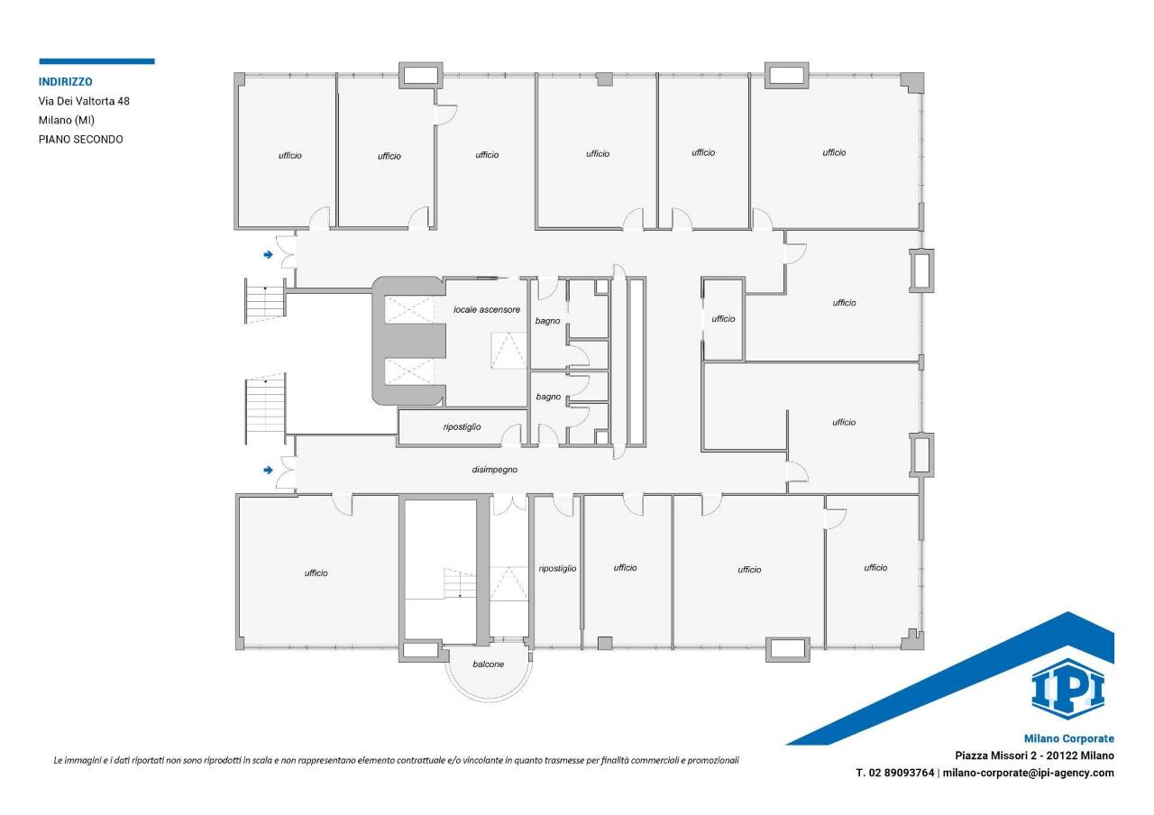 Ufficio in Via dei Valtorta 48, Milano, {3} - Planimetria 1