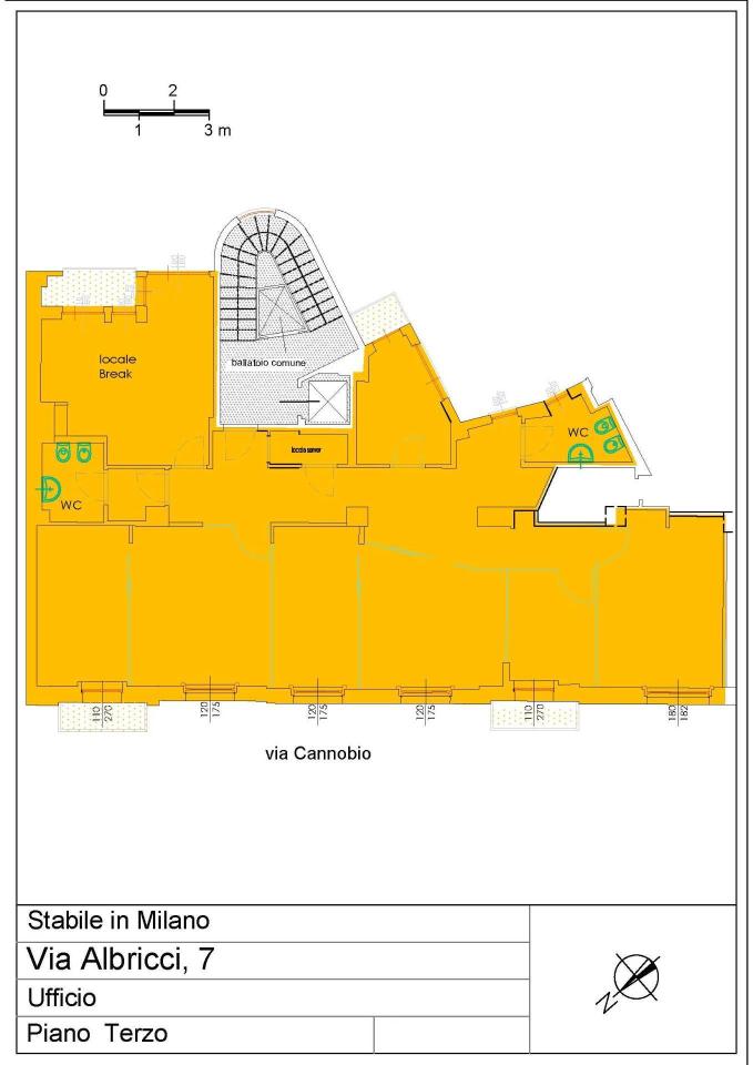 Ufficio in Via Alberico Albricci 7, Milano, {3} - Planimetria 1