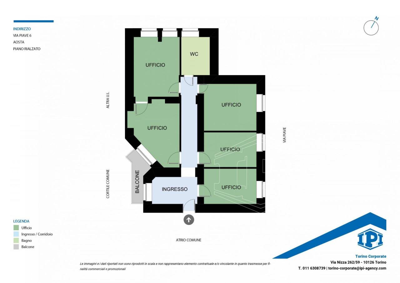 Ufficio in Via Piave 6, Aosta, {3} - Planimetria 1