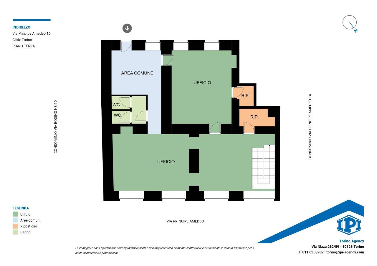 Ufficio in Via Principe Amedeo 16, Torino, {3} - Planimetria 1