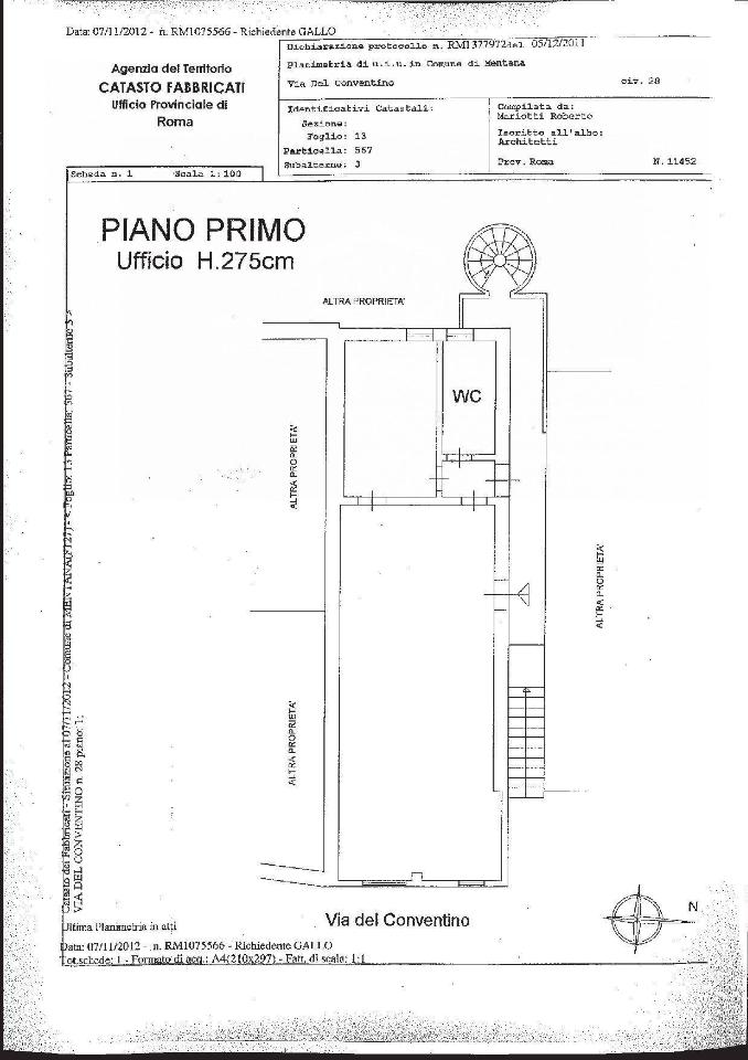 Ufficio in Via del Conventino 28, Mentana, {3} - Planimetria 1