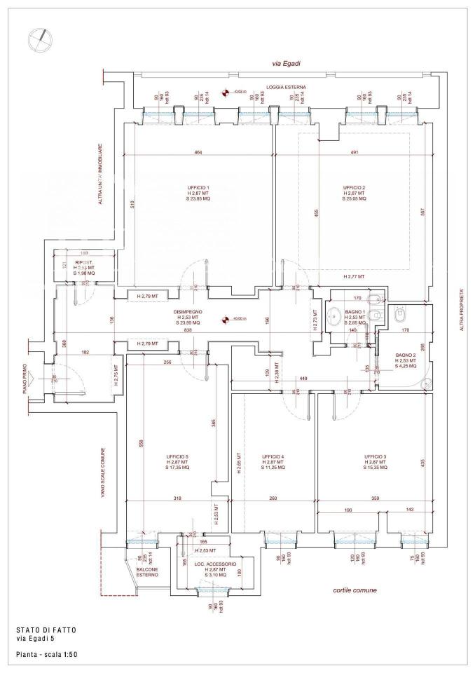 Ufficio in Via Egadi 5, Milano, {3} - Planimetria 1