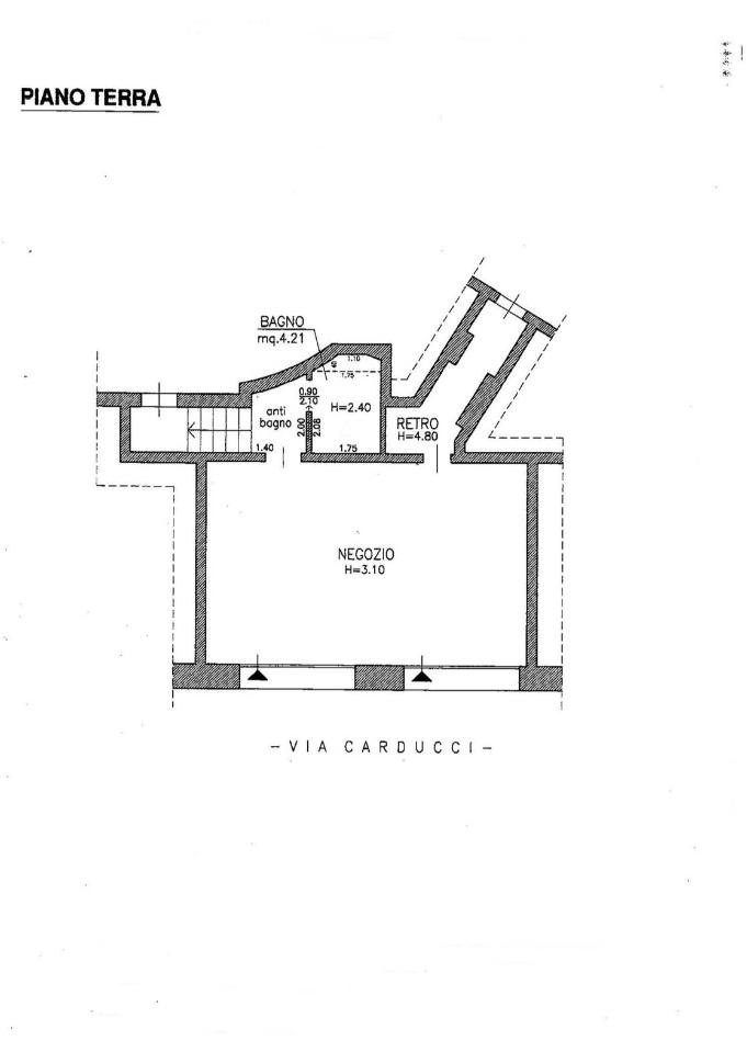 Negozio in Via Giosue' Carducci, Milano, {3} - Planimetria 1