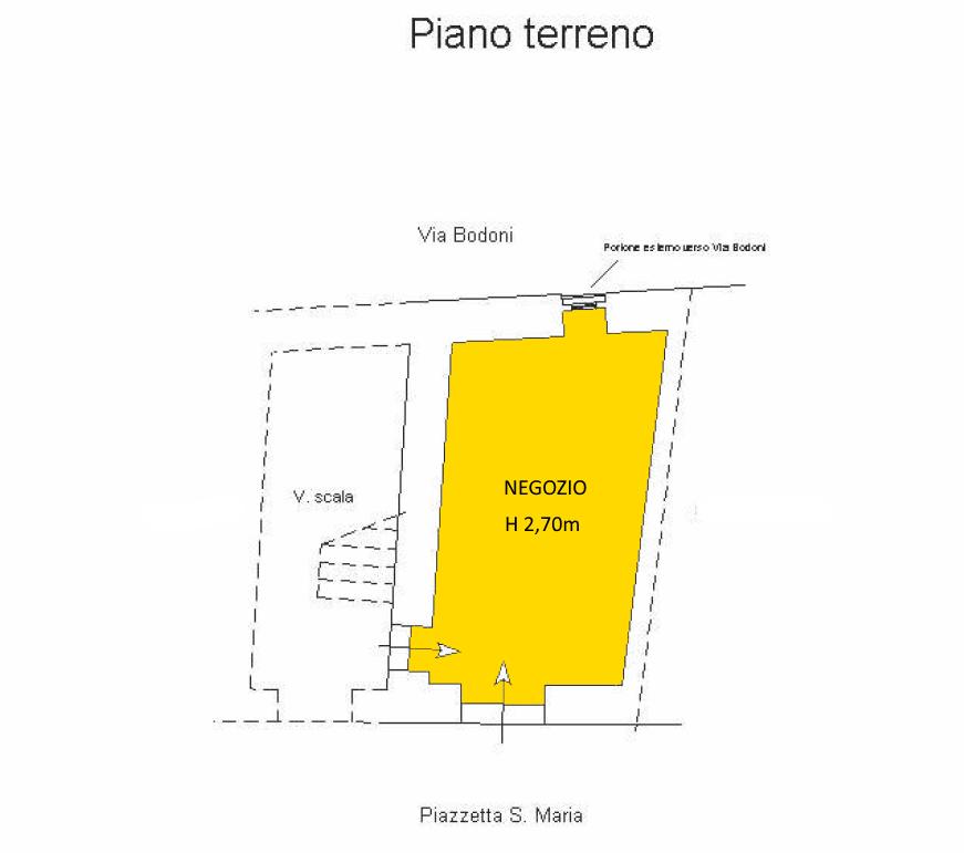 Negozio in Piazzetta Santa Maria 2, Saluzzo, {3} - Planimetria 1