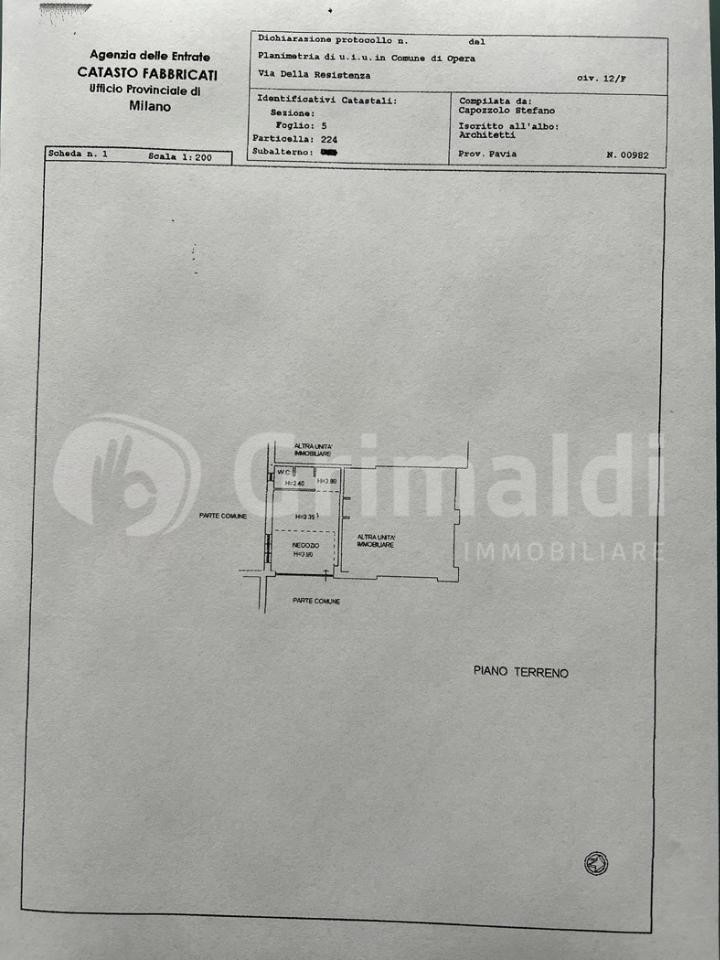 Negozio in Via Resistenza 12/F, Opera, {3} - Planimetria 1