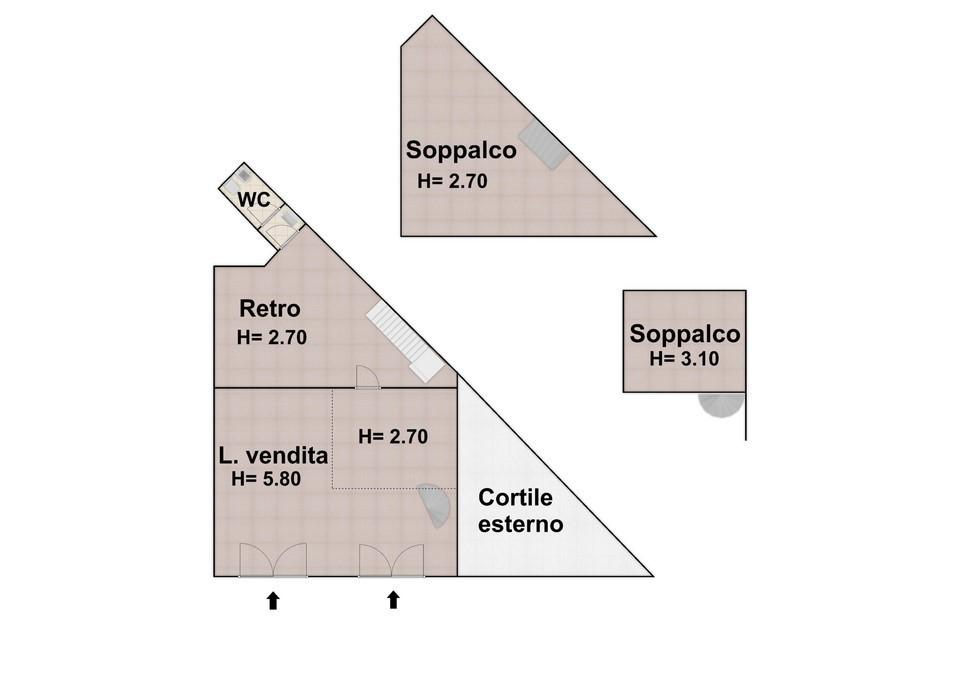 Negozio in Piazza Enrico Cenni, Napoli, {3} - Planimetria 1