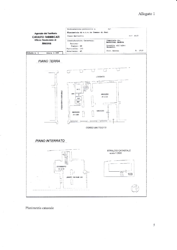 Negozio in Corso Giacomo Matteotti, Jesi, {3} - Planimetria 1