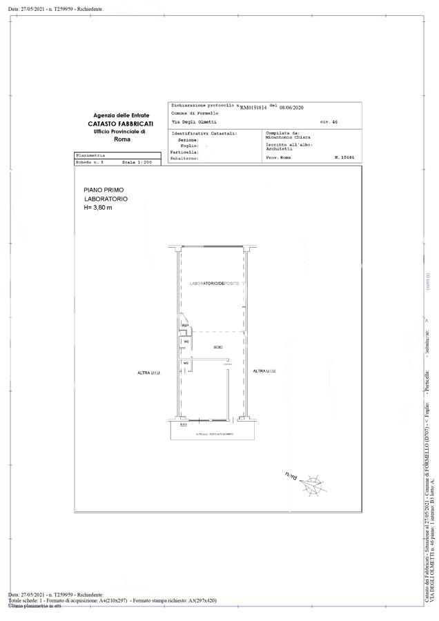 Capannone in Via degli Olmetti 46, Formello, {3} - Planimetria 1