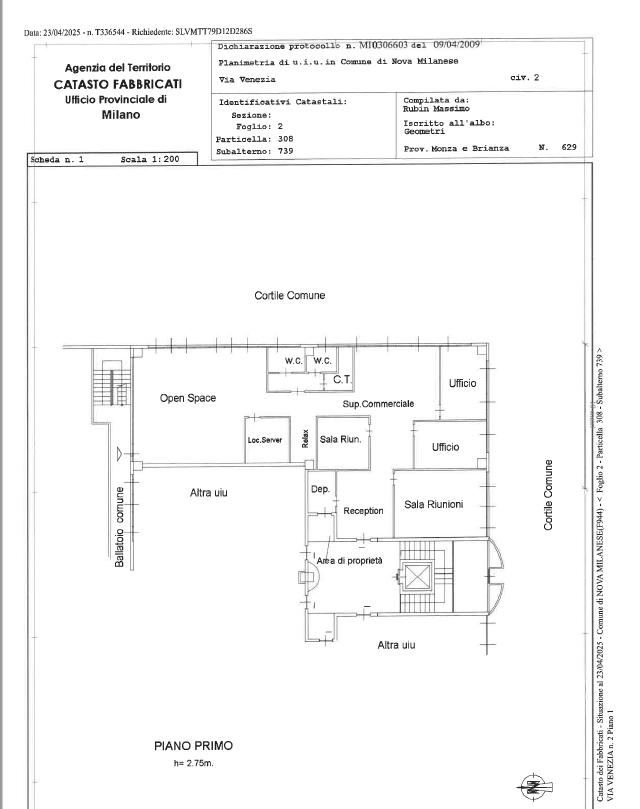 Ufficio in Via Venezia 2, Nova Milanese, {3} - Planimetria 1
