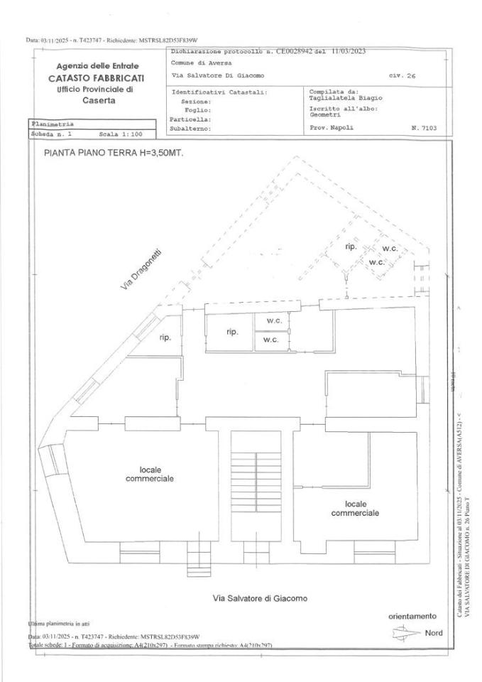 Negozio in Via S. di Giacomo 26, Aversa, {3} - Planimetria 1