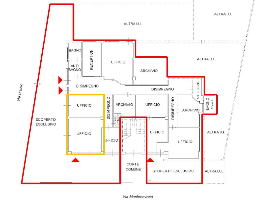 Ufficio in Via Montenevoso 23, Pesaro, {3} - Planimetria 1