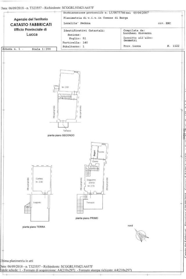 Casa indipendente in vendita, Via Pedona, Barga - Planimetria 1