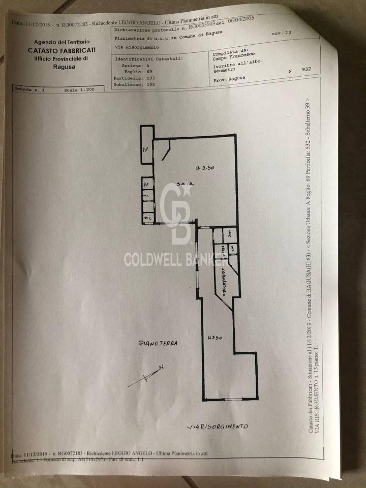 Negozio in Via Risorgimento 13, Ragusa, {3} - Planimetria 1