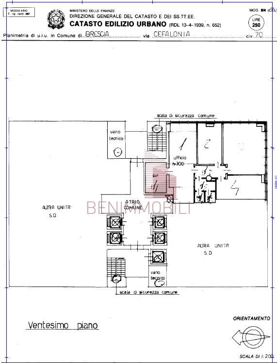 Ufficio in Via Cefalonia 70, Brescia, {3} - Planimetria 1