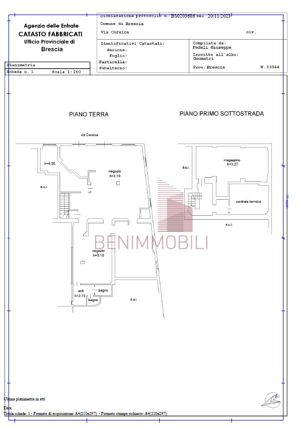 Ufficio in Via Corsica 80, Brescia, {3} - Planimetria 1