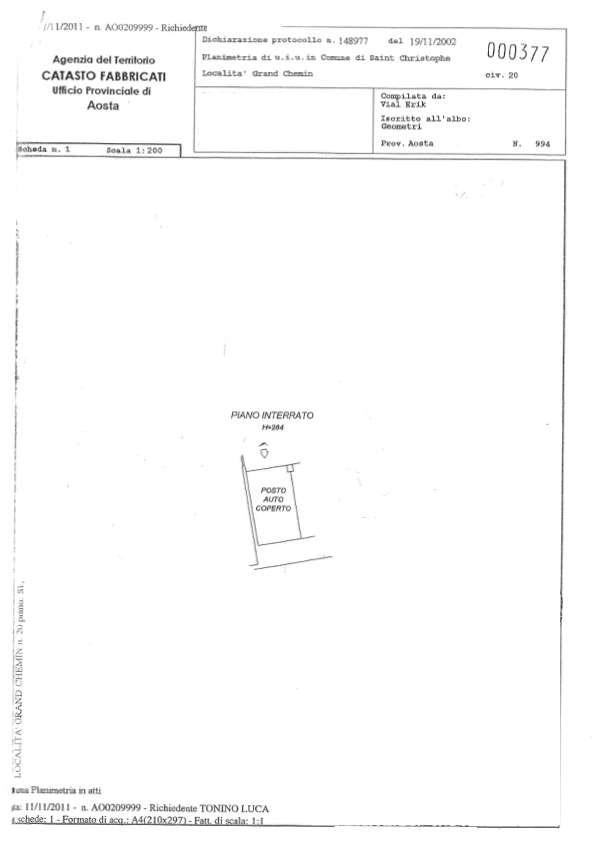 Ufficio in Località Grand Chemin 20, Saint Christophe, {3} - Planimetria 1