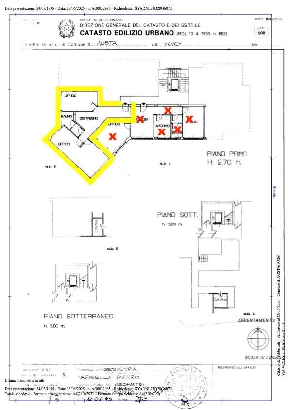 Ufficio in Via Vevey, Aosta, {3} - Planimetria 1
