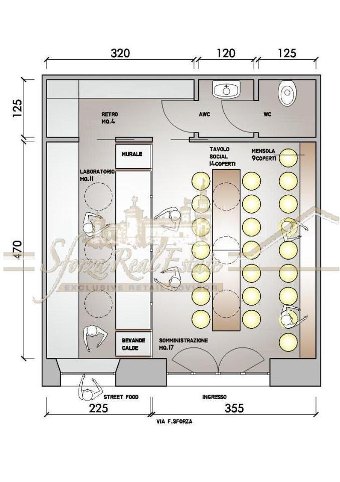 Negozio in Via Francesco Sforza, Milano, {3} - Planimetria 1