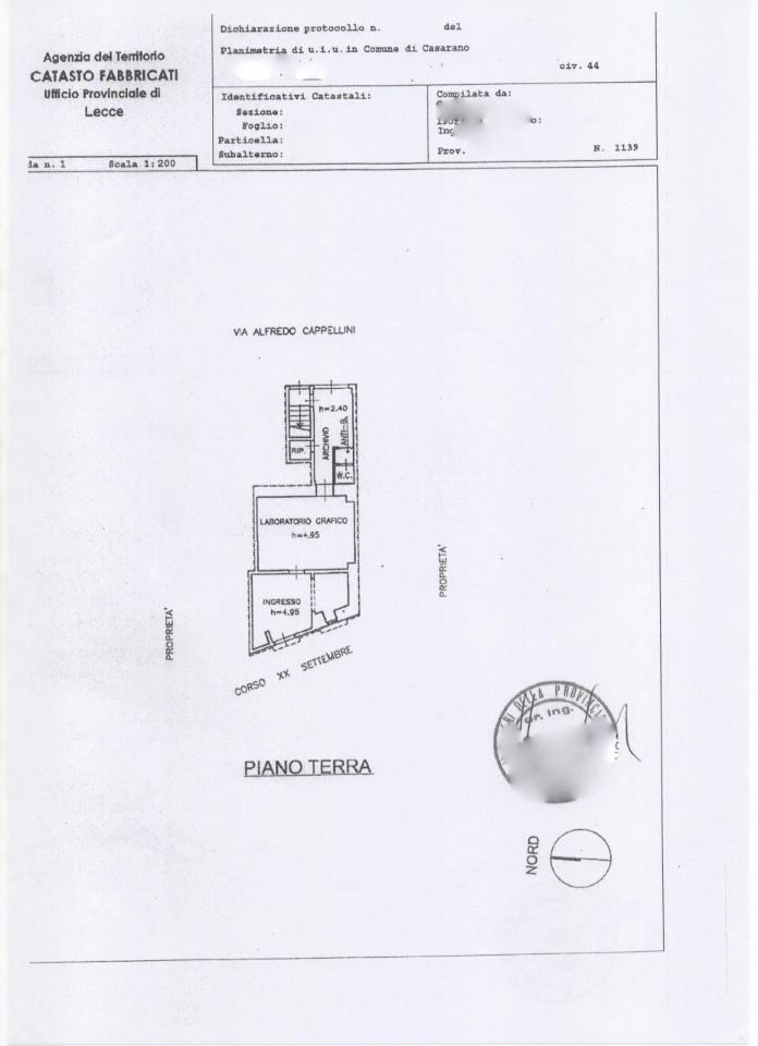 Laboratorio in Corso XX Settembre, Casarano, {3} - Planimetria 1
