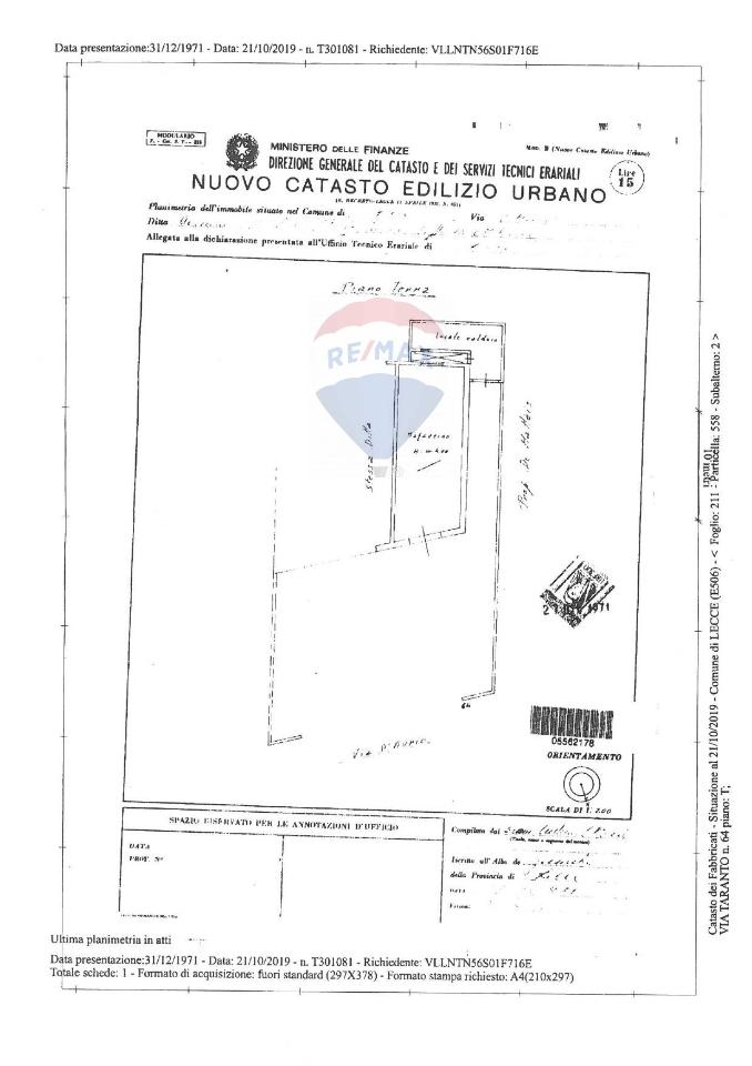 Negozio in Via Taranto 124, Lecce, {3} - Planimetria 1