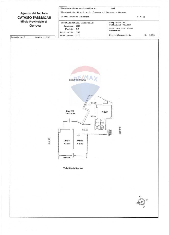 Ufficio in Viale Brigata Bisagno 2, Genova, {3} - Planimetria 1