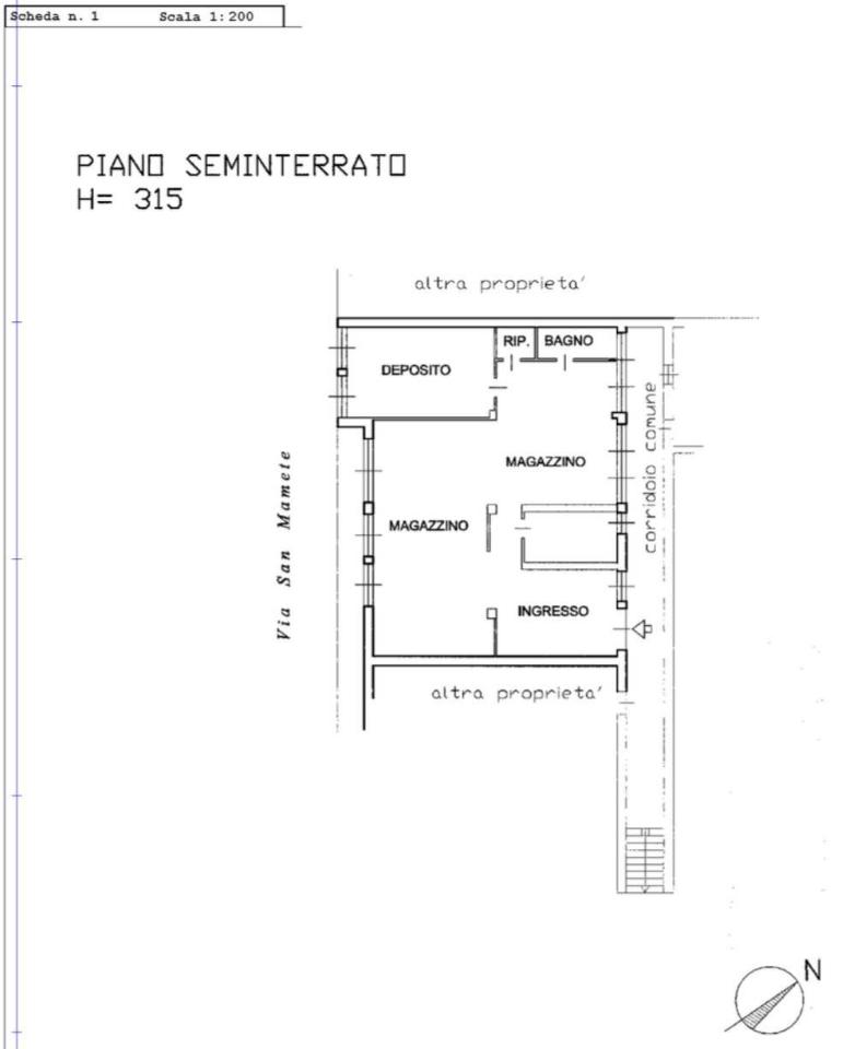 Warenlager in {3}, Via San Mamete - Grundriss 1