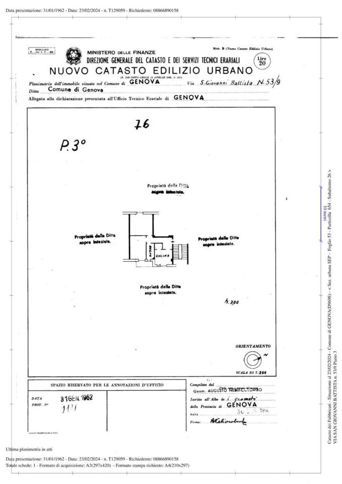 Trilocale in Via Santa Maria della Costa 9/9, Genova - Planimetria 1