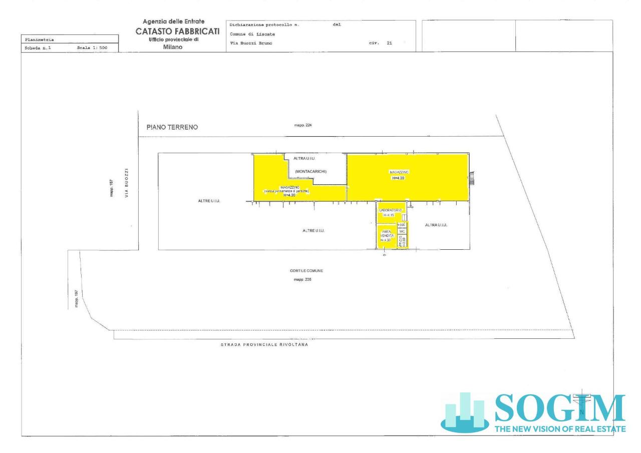 Negozio in Via Bruno Buozzi 21, Liscate, {3} - Planimetria 1