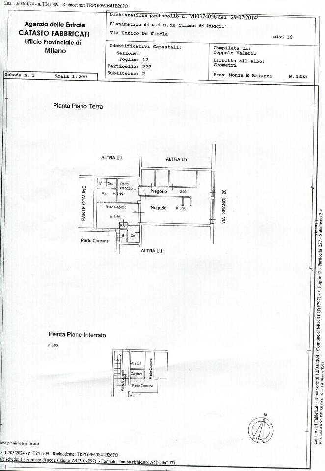 Negozio in Via Achille Grandi, Muggiò, {3} - Planimetria 1