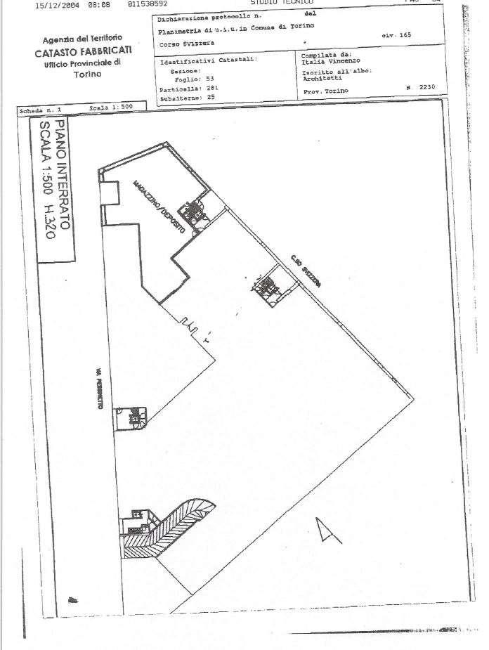 Magazzino in Via Pessinetto 13, Torino, {3} - Planimetria 1
