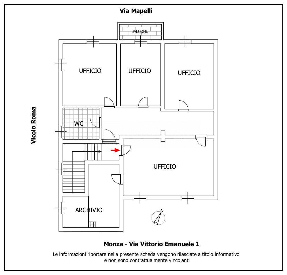 Ufficio in Vittorio Emanuele 1, Monza, {3} - Planimetria 1
