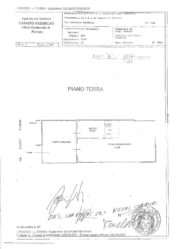 Negozio in Via Annibale Zucchini 61/C, Ferrara, {3} - Planimetria 1