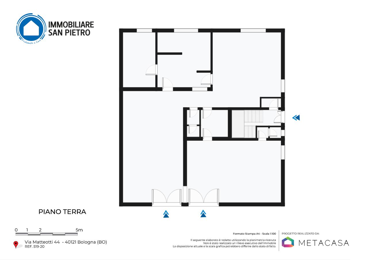 Negozio in Via Matteotti 44, San Pietro In Casale, {3} - Planimetria 1