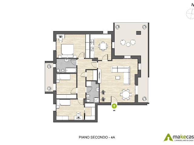 4-room flat in Via Cesare Battisti Snc, Melegnano - Photo 1