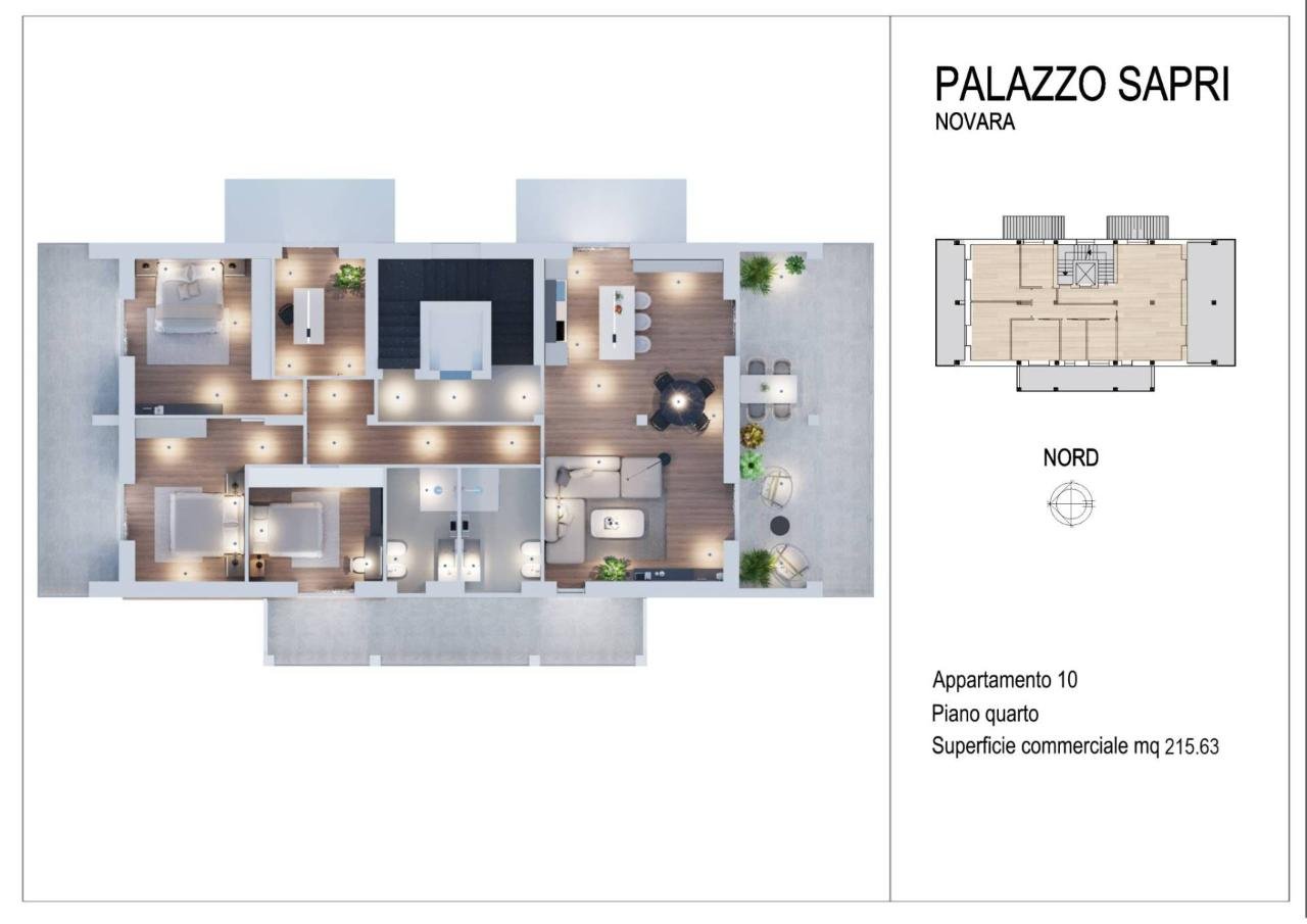 Attico in vendita, Via Sapri 6, Novara - Planimetria 1
