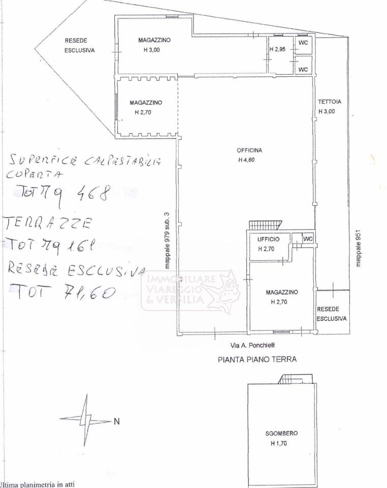 Magazzino in Via della Circonvallazione, Viareggio, {3} - Planimetria 1