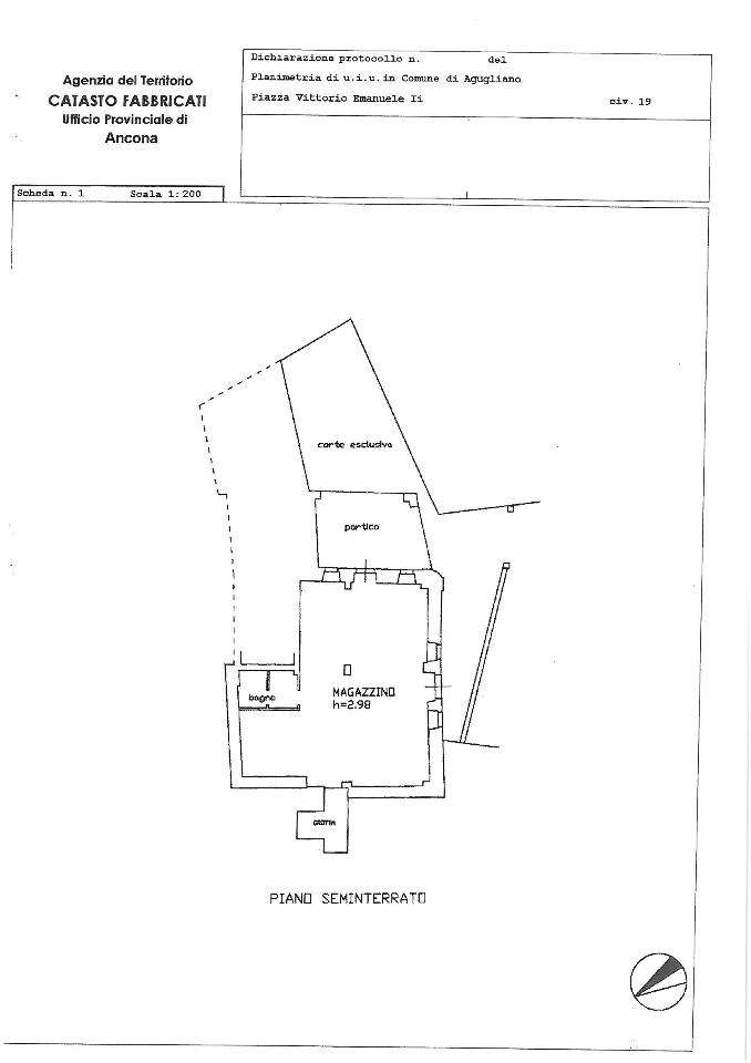 Negozio in Piazza Vittorio Emanuele II 19, Agugliano, {3} - Planimetria 1