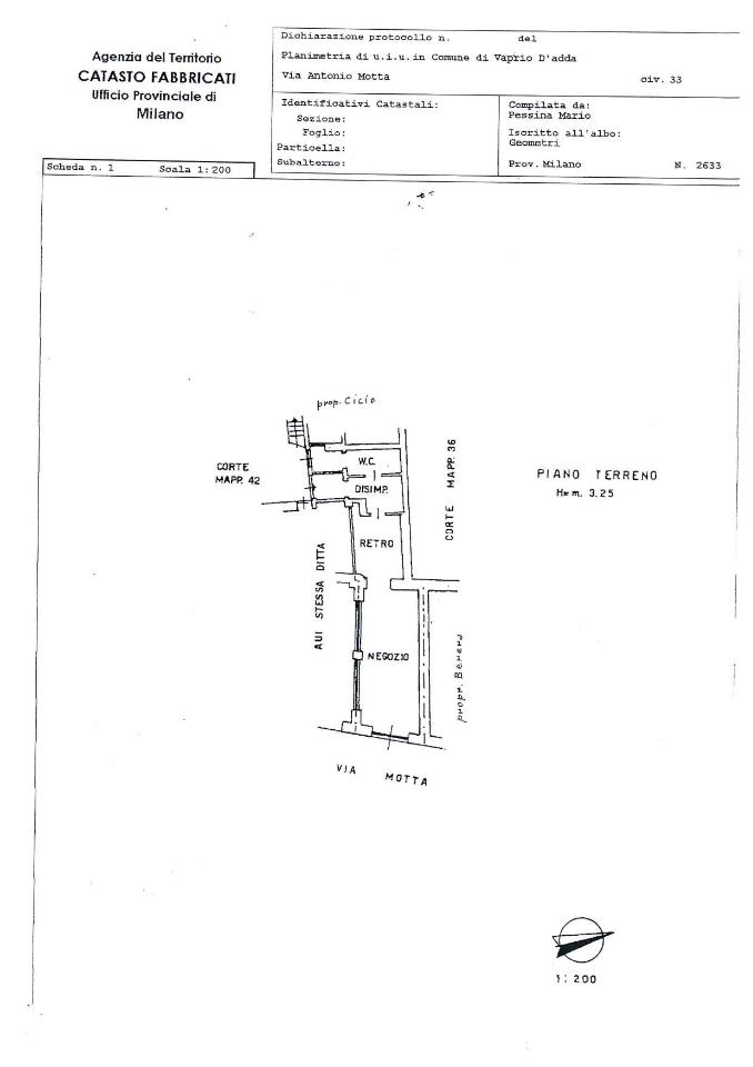Negozio in Via Motta 33, Vaprio D'Adda, {3} - Planimetria 1