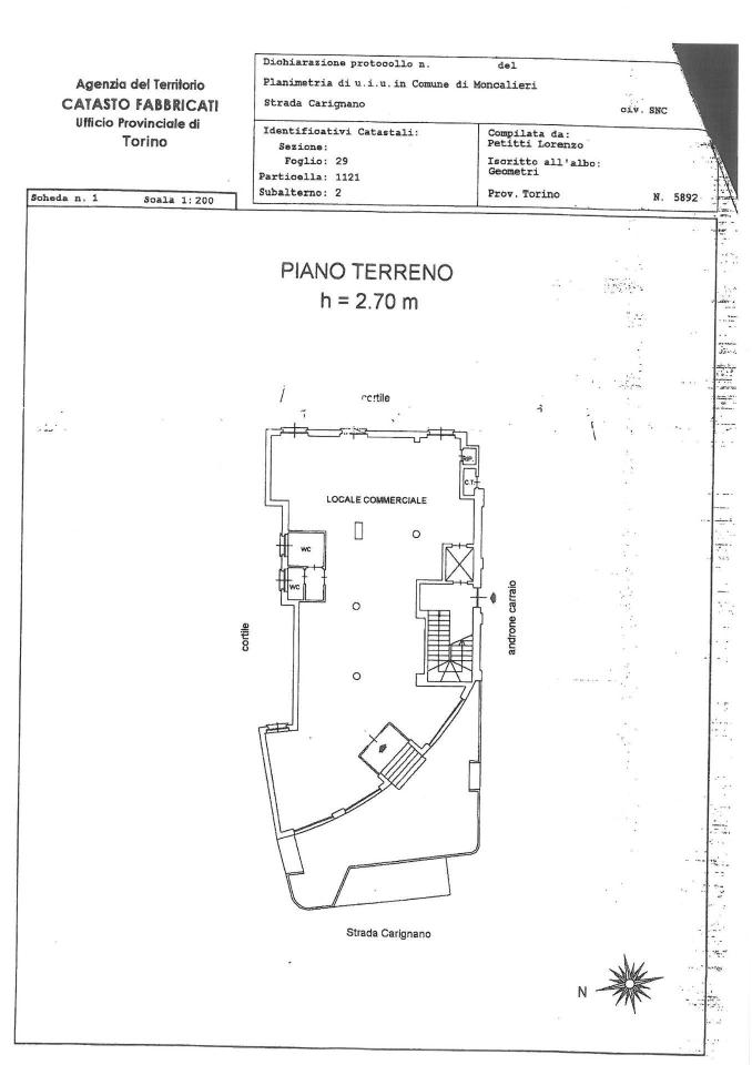 Negozio in Strada Carignano 23, Moncalieri, {3} - Planimetria 1