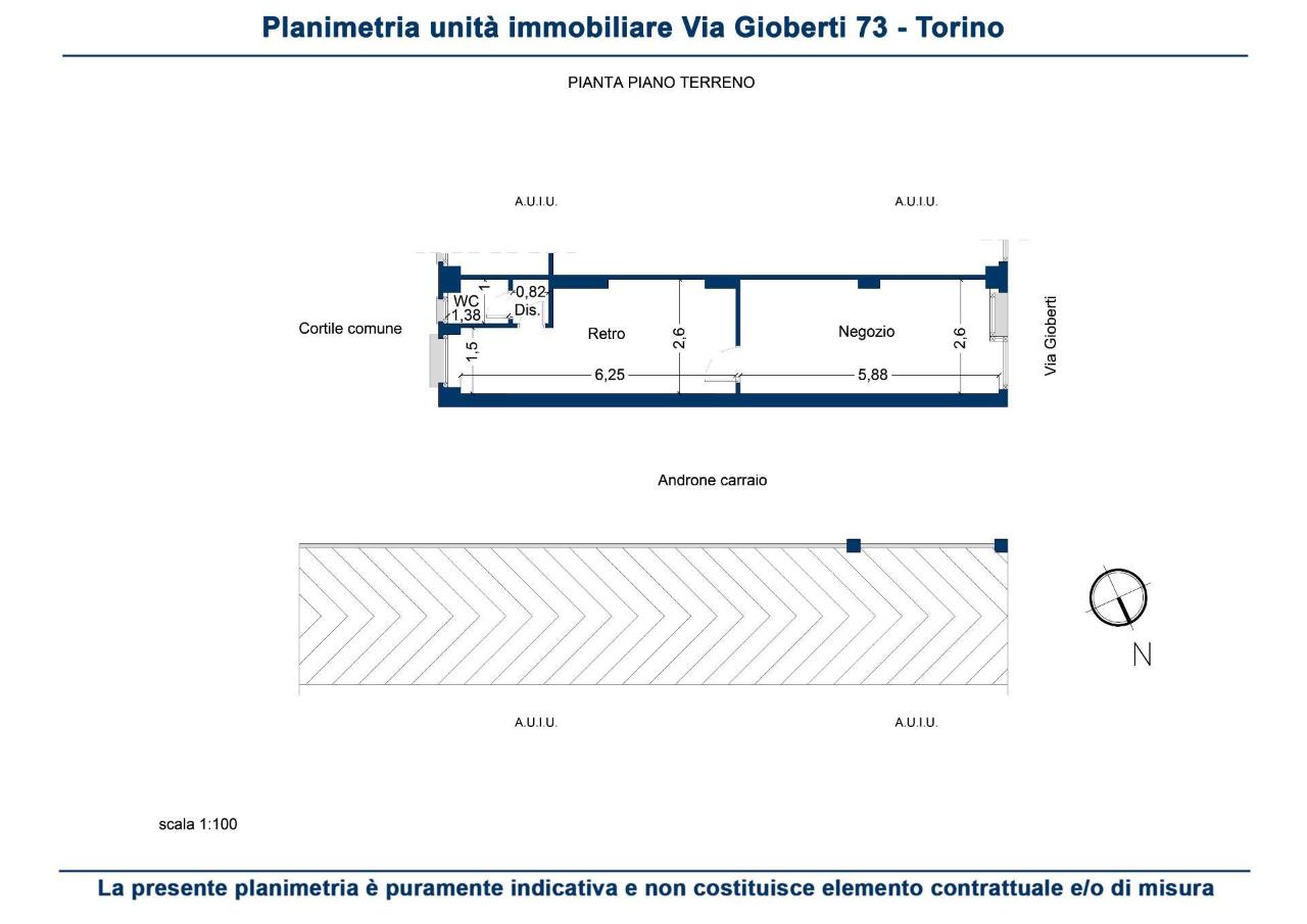 Negozio in Via Gioberti 73, Torino, {3} - Planimetria 1