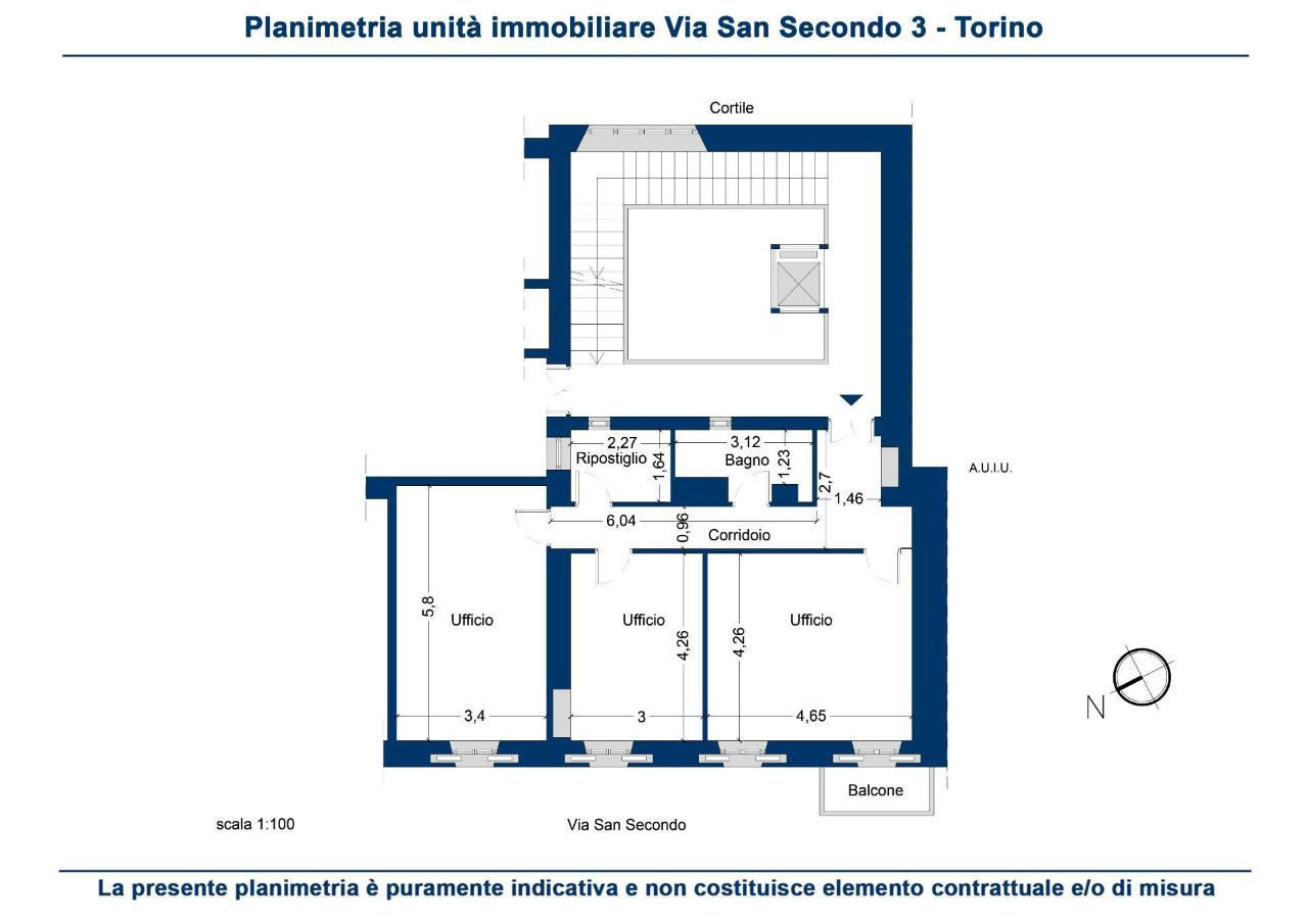 Ufficio in Via San Secondo 3, Torino, {3} - Planimetria 1