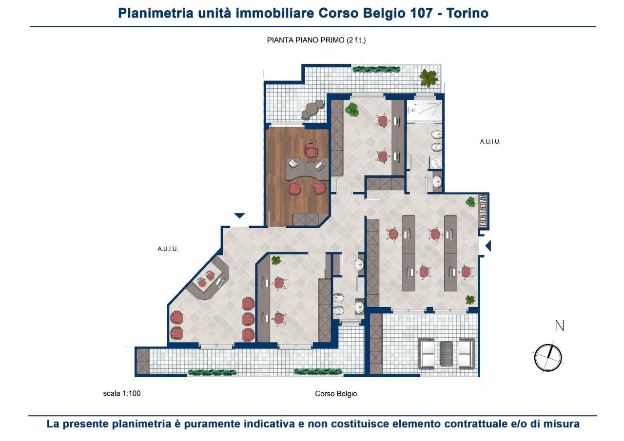 Ufficio in Corso Belgio 107, Torino, {3} - Planimetria 1