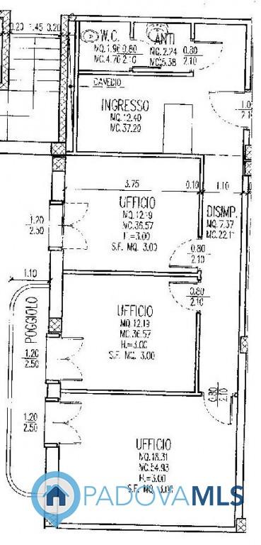 Ufficio in Via Panà, Noventa Padovana, {3} - Planimetria 1