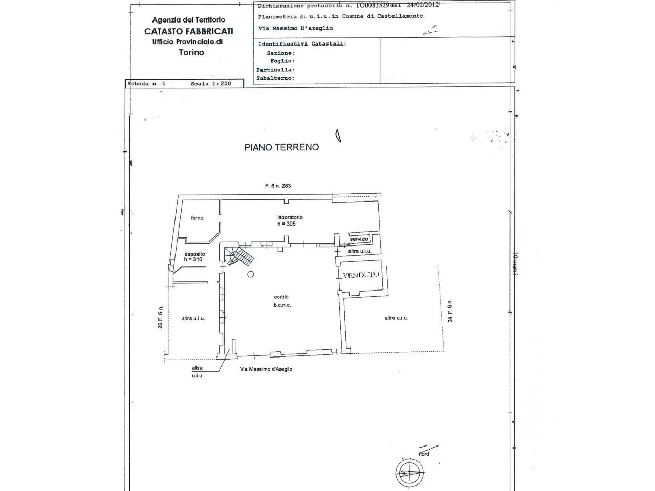 Negozio in Via Massimo d'Azeglio, Castellamonte, {3} - Planimetria 1