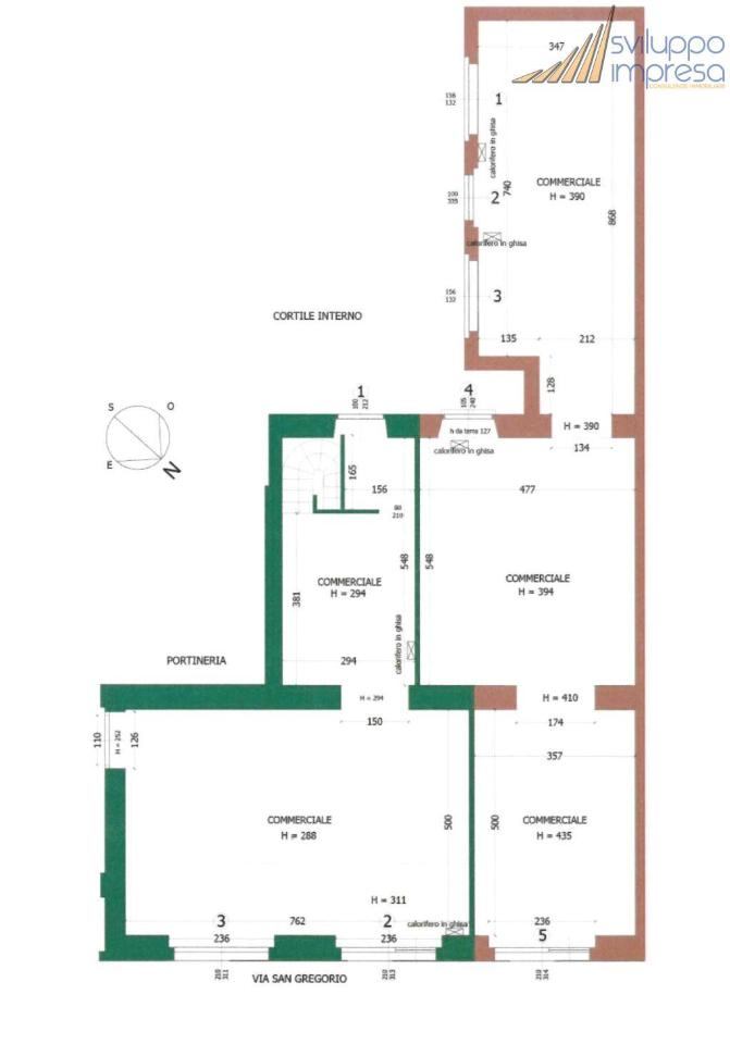 Negozio in Via San Gregorio 53, Milano, {3} - Planimetria 1